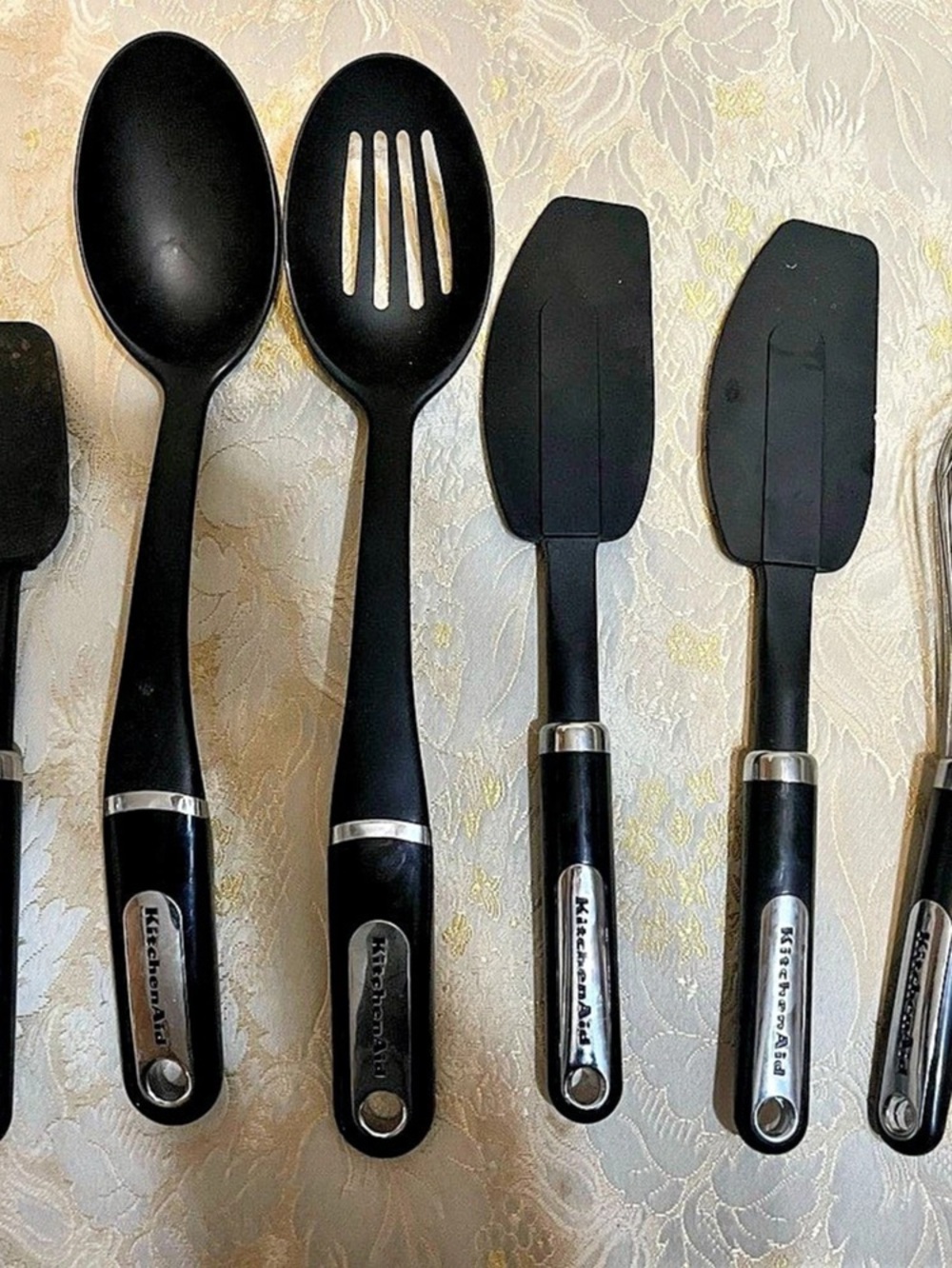 KitchenAid Classic Kitchen Utensil Set Black & Silver